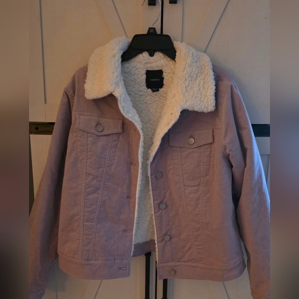 Forever 21 Lilac Teddy Jacket with Ivory Fleece